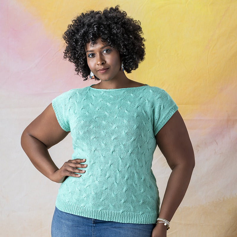 Bodie T-Shirt - Handknitting pattern in Kelbourne Woolens Mojave Bodie T-Shirt - Handknitting pattern in Kelbourne Woolens Mojave