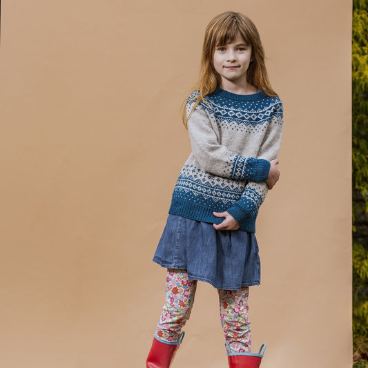 Kelbourne Woolens Patterns Baxter Peak Child Sweater Pattern