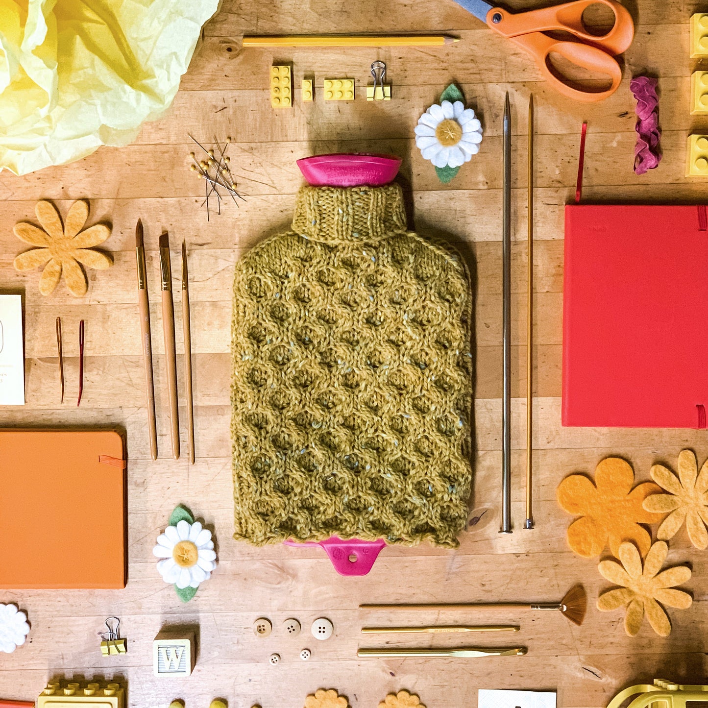 Kelbourne Woolens Kits Year of Gifts Kit - Chrysanthemum Bottle Cover