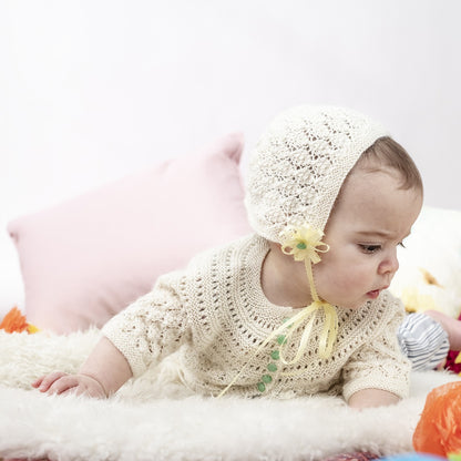 Kelbourne Woolens Patterns Lucille Baby Sweater and Bonnet Pattern