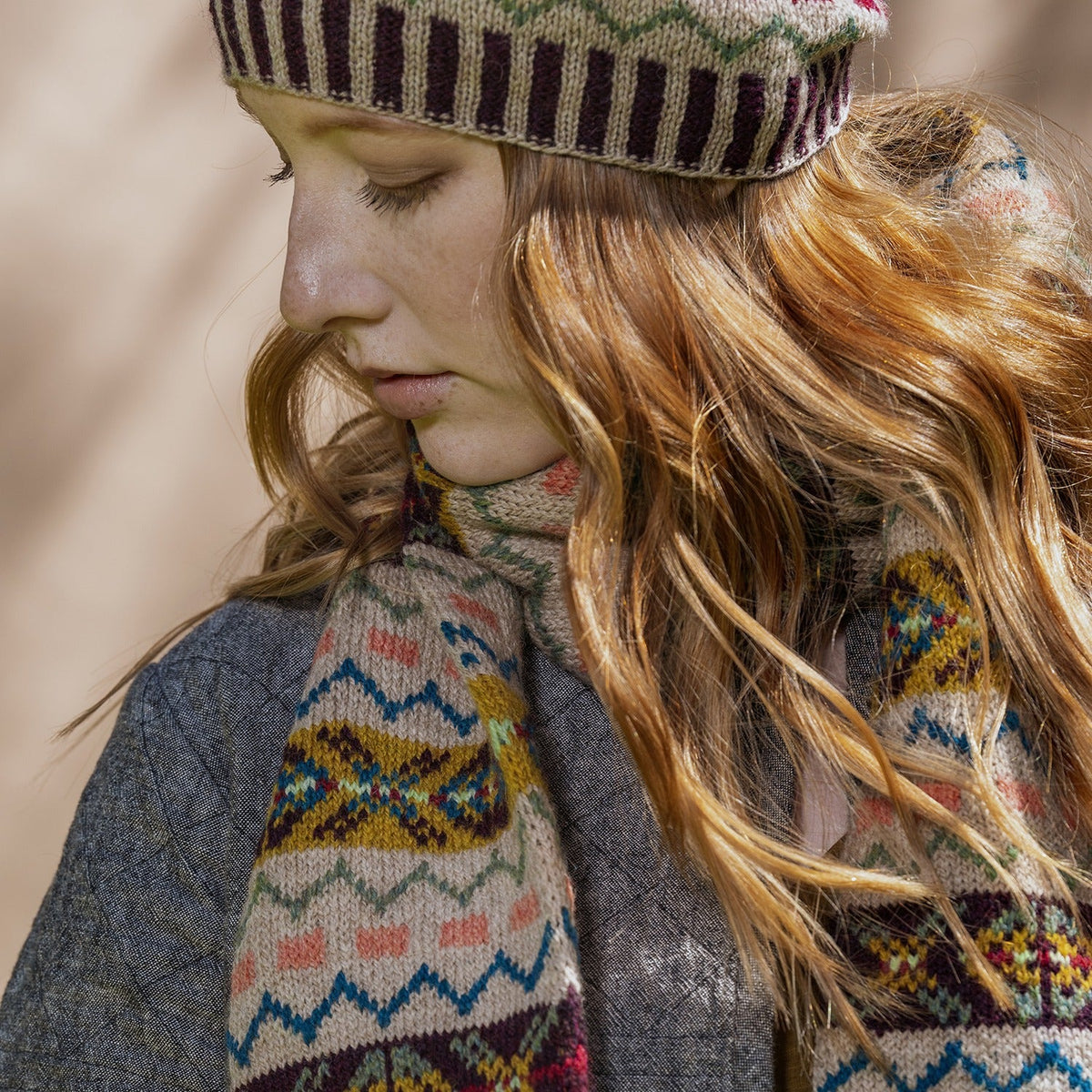Ridley Creek Hat and Scarf- Hand knitting pattern in 