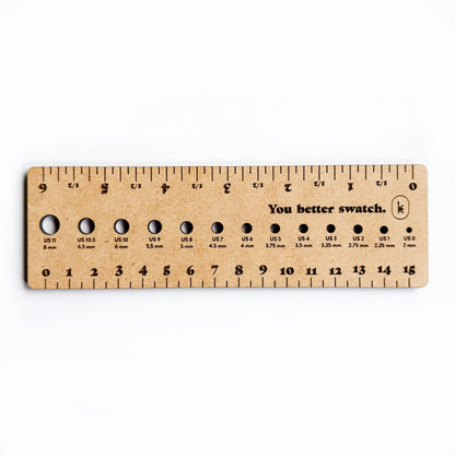 Kelbourne Woolens Goods 6" Ruler with Needle Gauge