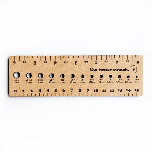 Kelbourne Woolens Goods 6" Ruler with Needle Gauge