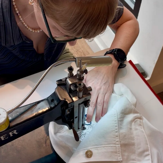 Kelbourne Woolens Custom Chain Stitching (Bring Your Own Item) - 2 p.m. Live Chain Stitched Embroidery