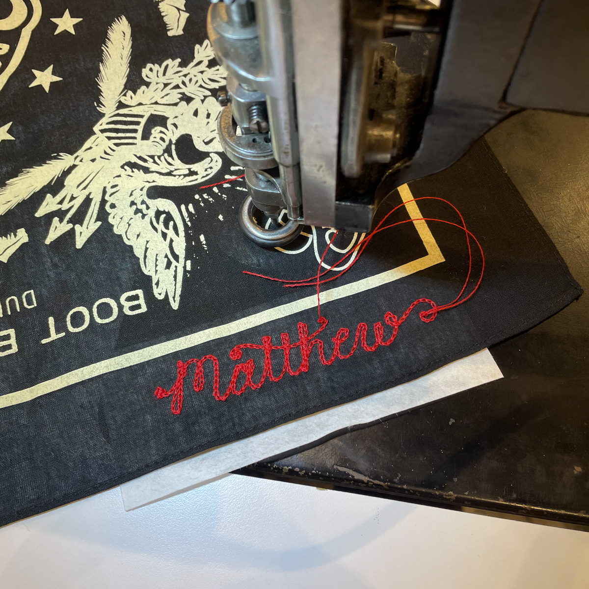 Kelbourne Woolens Live Chain Stitched Embroidery
