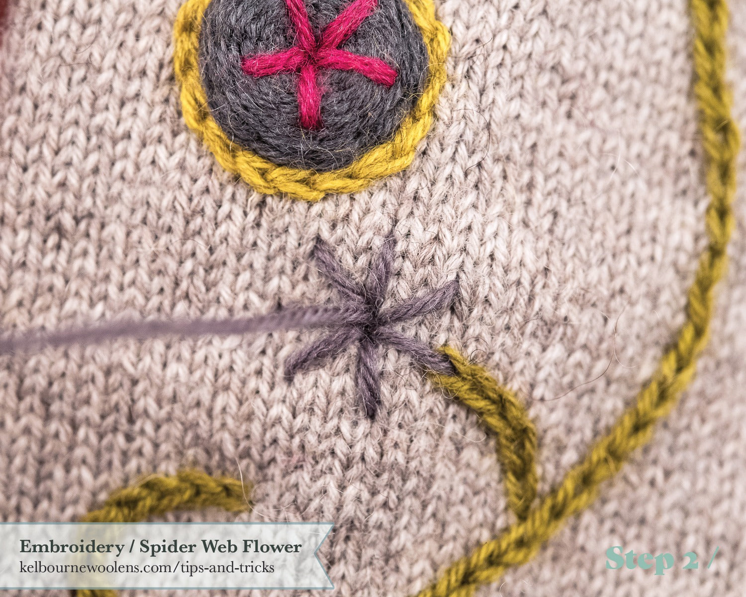 Embroidering on Knitting - Kelbourne Woolens