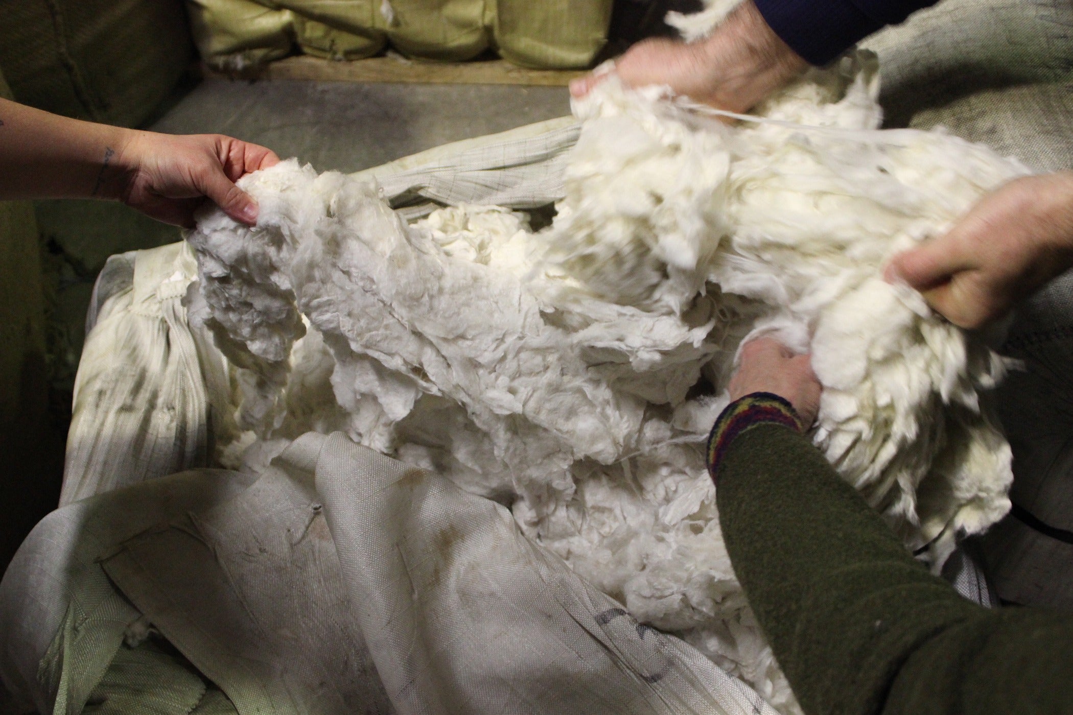 bale of new merino wool